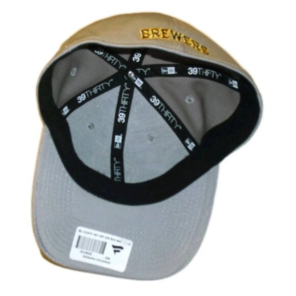 Milwaukee Brewers Mens New Era 39 Thirty Grey Color Hat Cap Sz. Small/Medium New - Picture 2 of 4